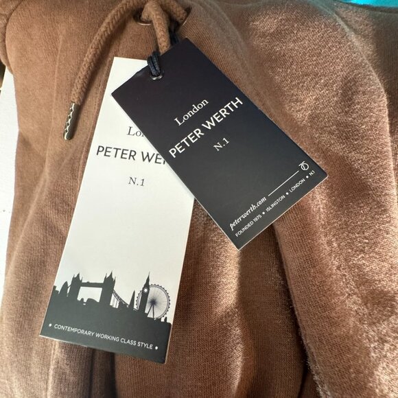 NWT London Peter Werth Brown Pullover Hooded Sweatshirt - Small and Medium - Picture 8 of 9